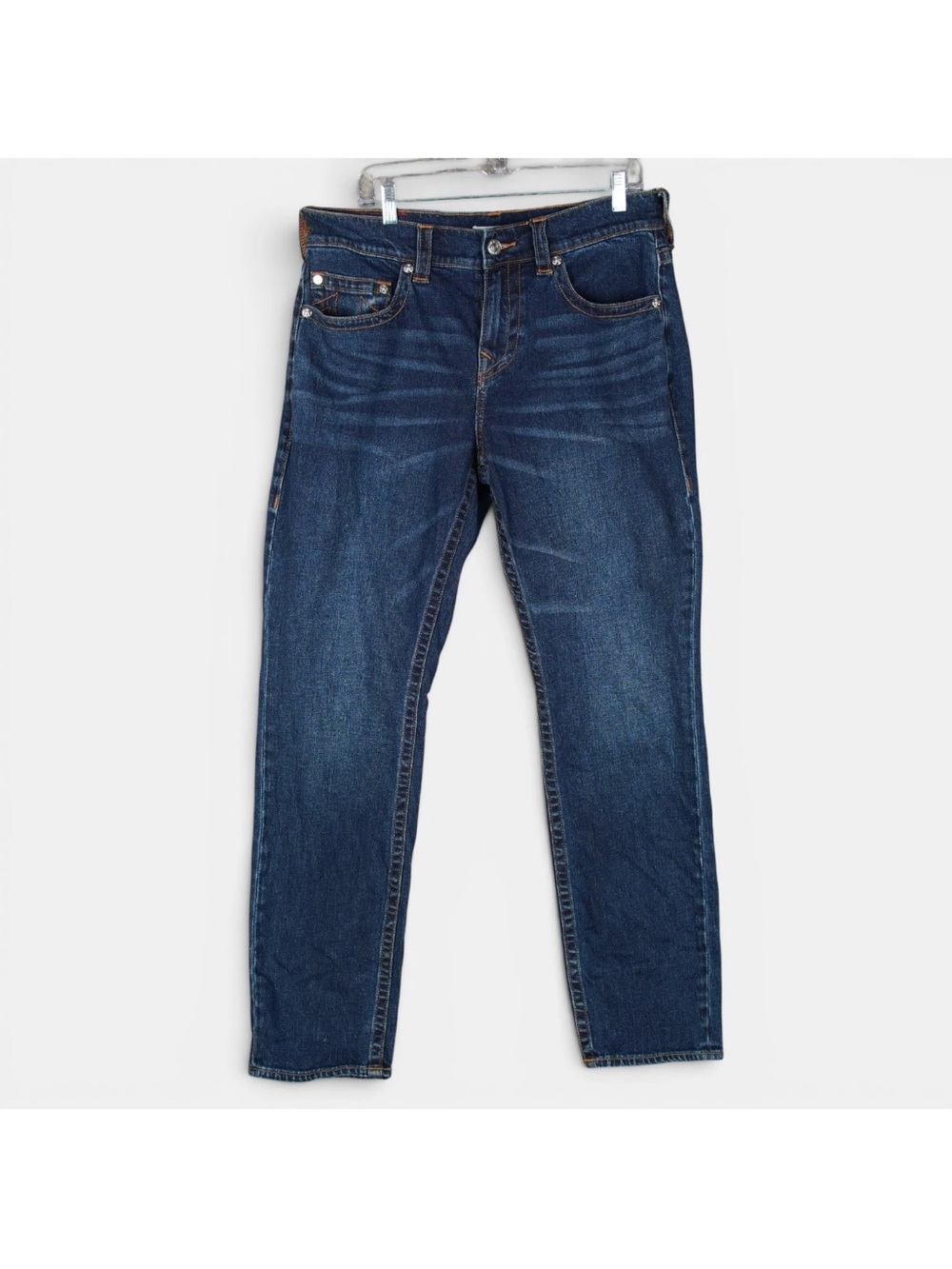 True Religion  Rocco Relaxed Skinny Jeans World Tour Mens Size 32x32 Blue Dark
